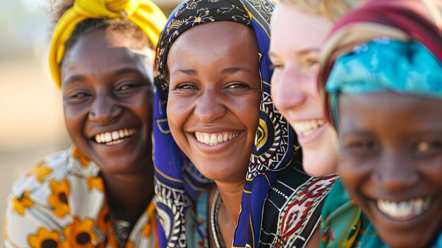 Grupo de mujeres sonriendo para la cámara