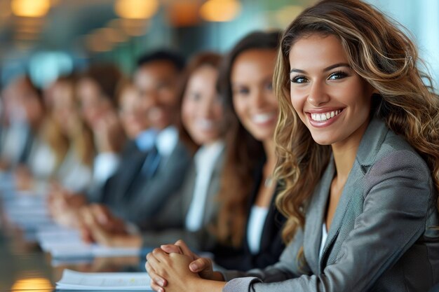 Grupo de mujeres sonriendo en la mesa