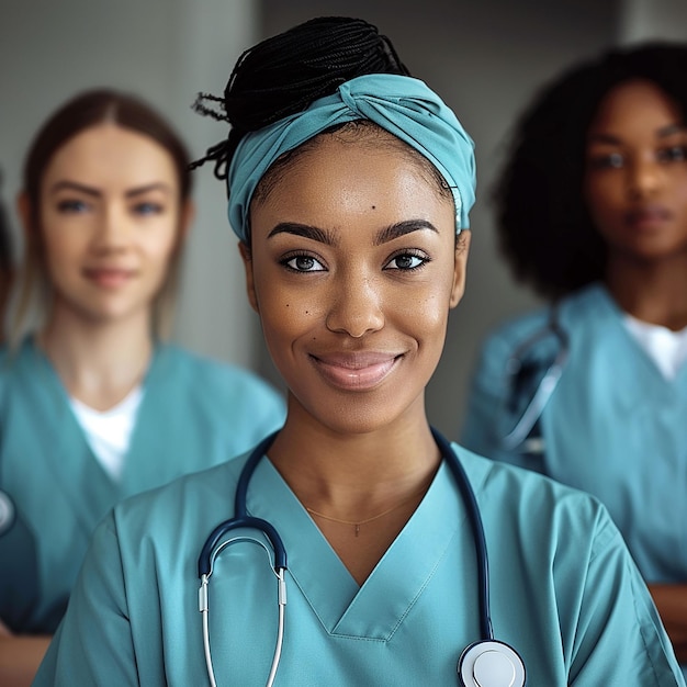 un grupo de mujeres con uniformes azules con la palabra "mujeres" en la parte de atrás