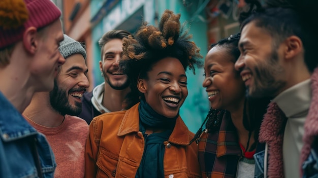 grupo multicultural de amigos a rir e a desfrutar um do outro inclusão da diversidade no local de trabalho