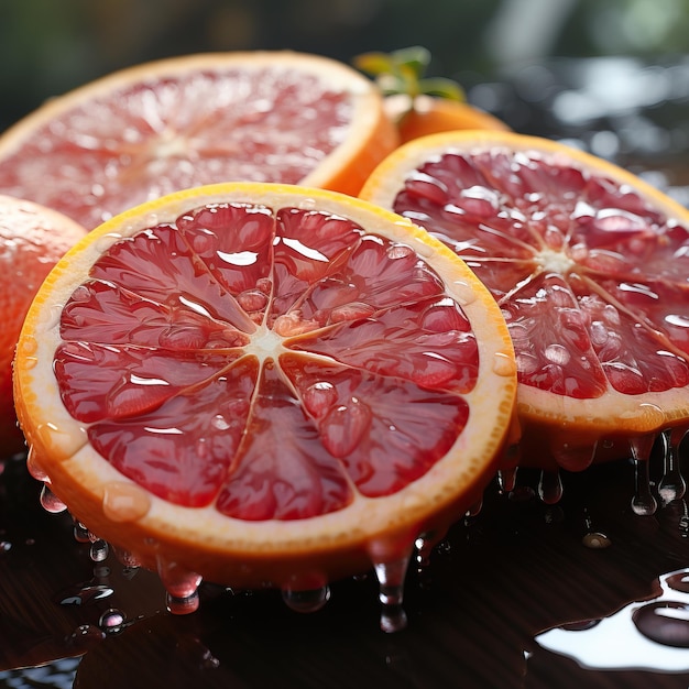 Foto un grupo de naranjas con gotas de agua en ellas