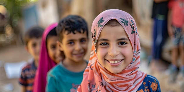 Foto un grupo de niños felices ia generativa