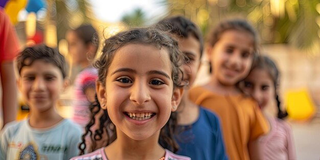 Foto un grupo de niños felices ia generativa