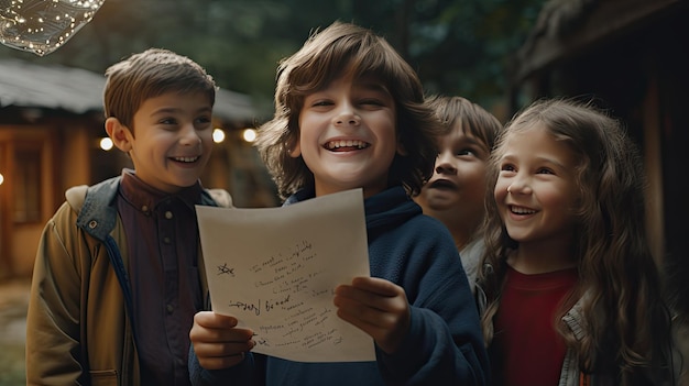 Grupo de niños pequeños de pie juntos Día de la Madre