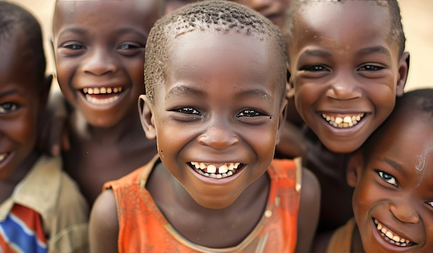 Grupo de niños pequeños de pie juntos