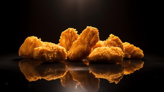 un grupo de nuggets de pollo frito