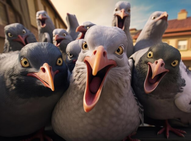 Un grupo de palomas