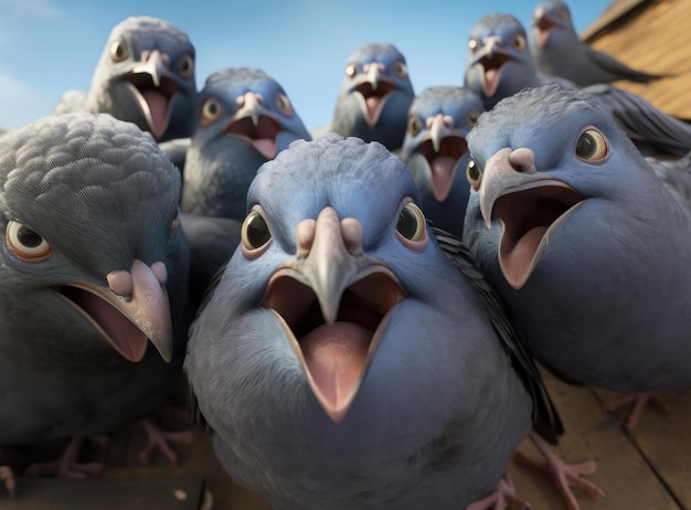 Un grupo de palomas