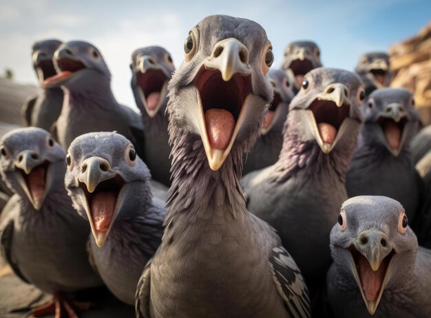 Un grupo de palomas