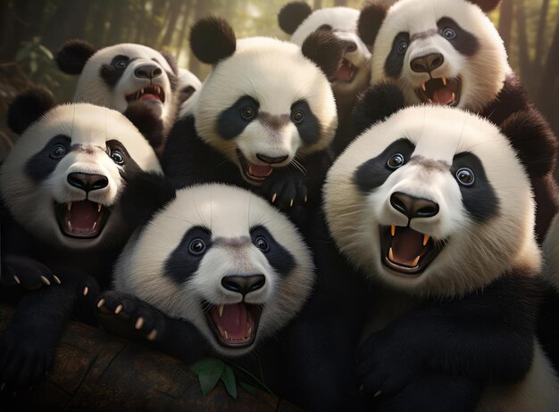 Un grupo de pandas