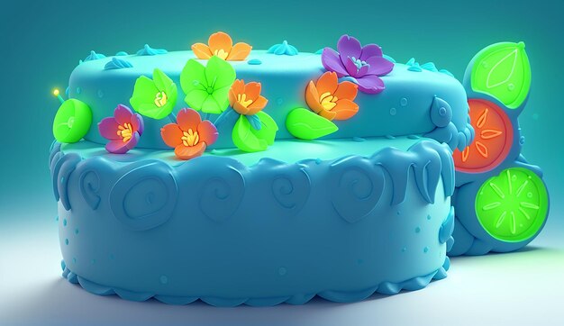 Un grupo de pasteles con velas y flores