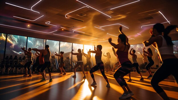 Foto grupo de personas bailando en una discoteca