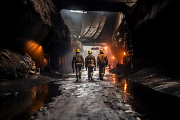 Foto un grupo de personas caminando por un túnel.