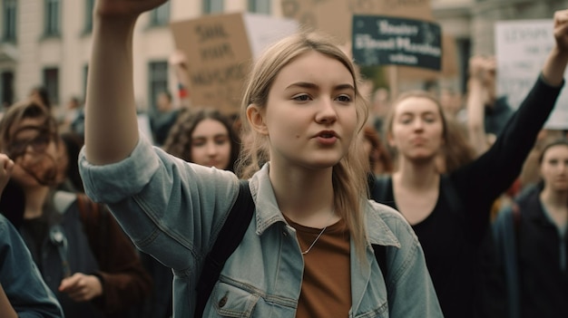 Un grupo de personas con carteles que dicen "Basta de violencia".