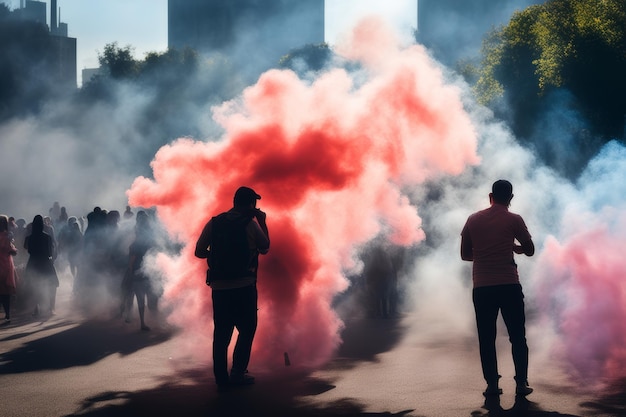 grupo de personas en la ciudad