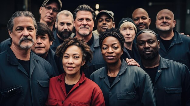 Foto grupo de personas diversas que llevan uniformes de trabajo