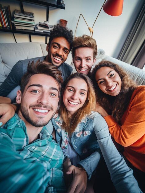 Foto un grupo de personas están posando para una foto juntos