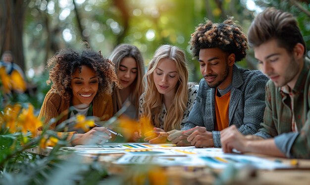 un grupo de personas están sentadas alrededor de una mesa con un libro titulado la palabra cita en él