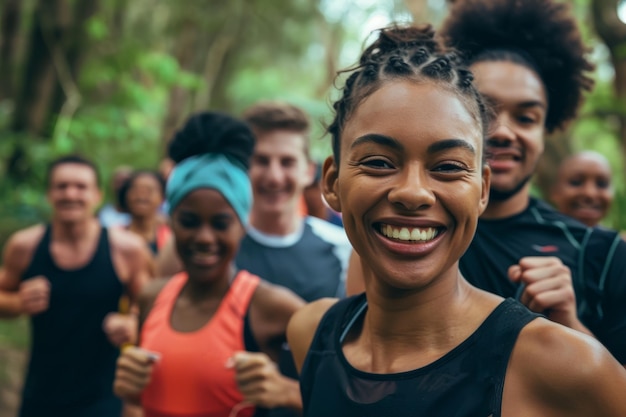 Un grupo de personas están sonriendo y posando para una foto