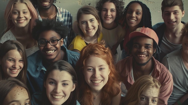 un grupo de personas están sonriendo y posando para una foto