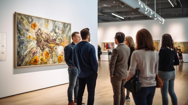 Grupo de personas durante una exposición en la galería