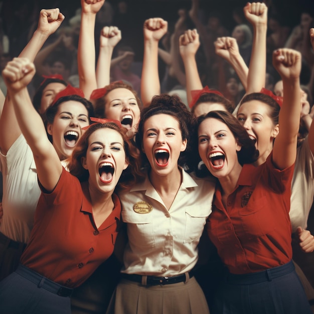 grupo de personas fanático de los deportes emocionado frente a una pared de color azul