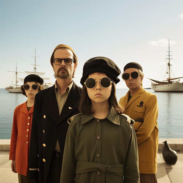 Foto un grupo de personas con gafas de sol y una chica con un sombrero