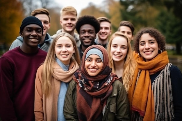 un grupo de personas con la palabra " en la espalda "