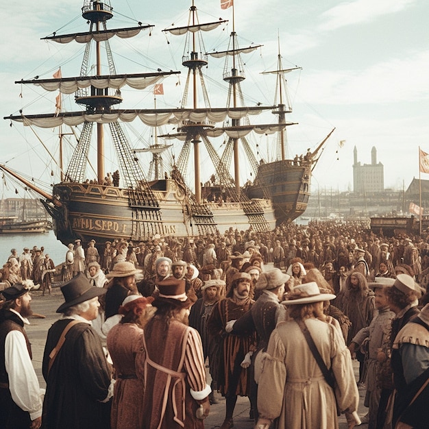 un grupo de personas de pie frente a un barco con el número 1 en el frente.