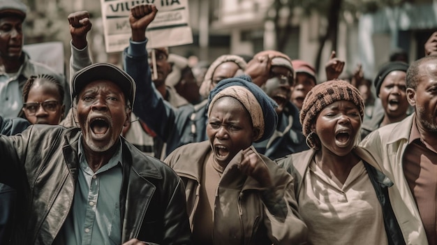 Un grupo de personas protestando en Nairobi