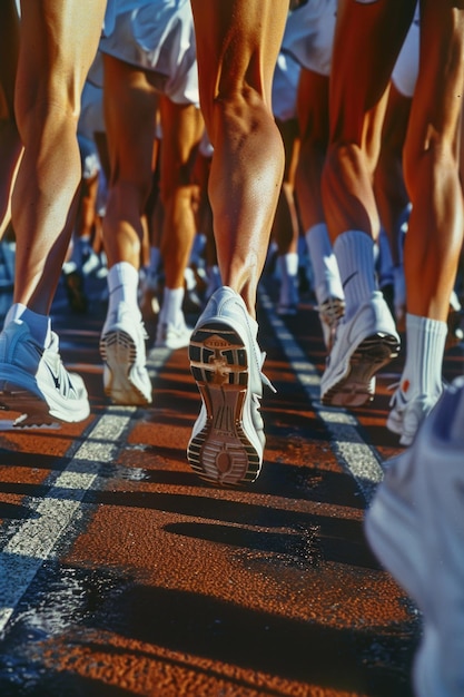 Foto grupo de personas que corren en un maratón perfecto para la promoción de eventos deportivos