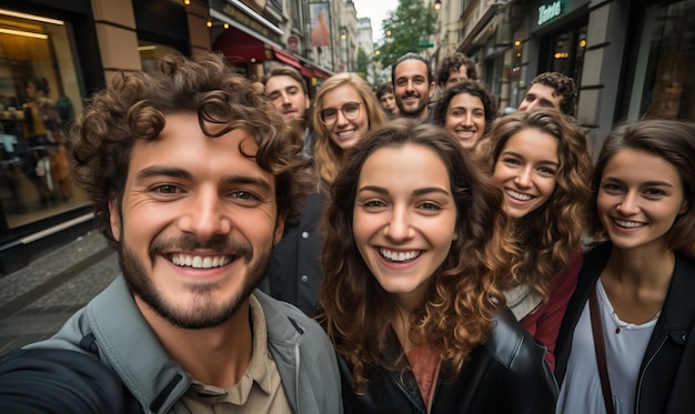 un grupo de personas sonríen y posan para una foto