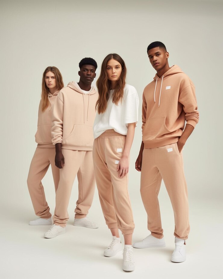 Un grupo de personas con sudaderas con capucha y una camisa blanca con la palabra "she's a".