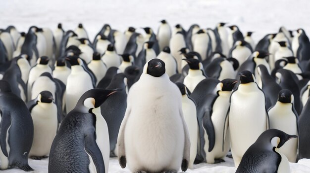 Grupo de pingüinos blancos