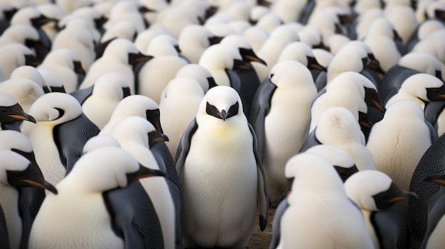 Grupo de pingüinos blancos