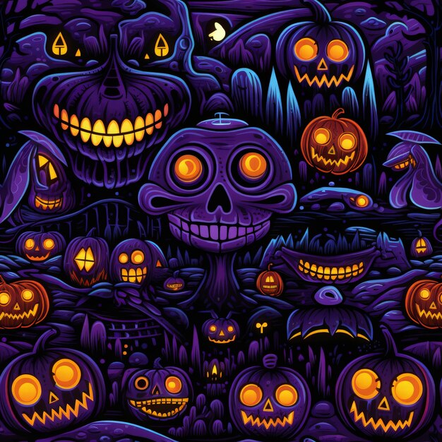 Grupo de Pinturas de calabazas de Halloween.