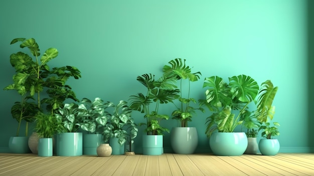 Un grupo de plantas en maceta en una habitación