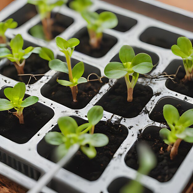 un grupo de plantas con la palabra "semilla" en ellas