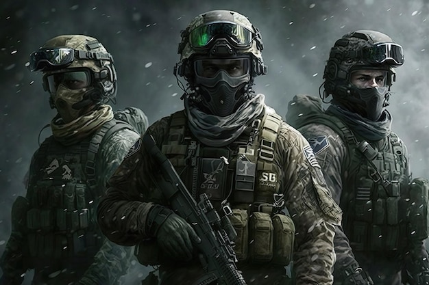 Un grupo de soldados del juego Call of Duty.