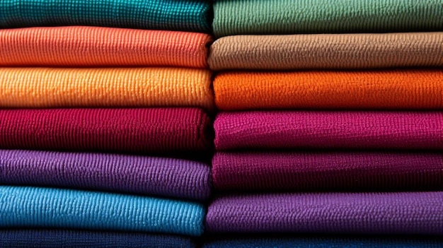 un grupo de toallas de colores