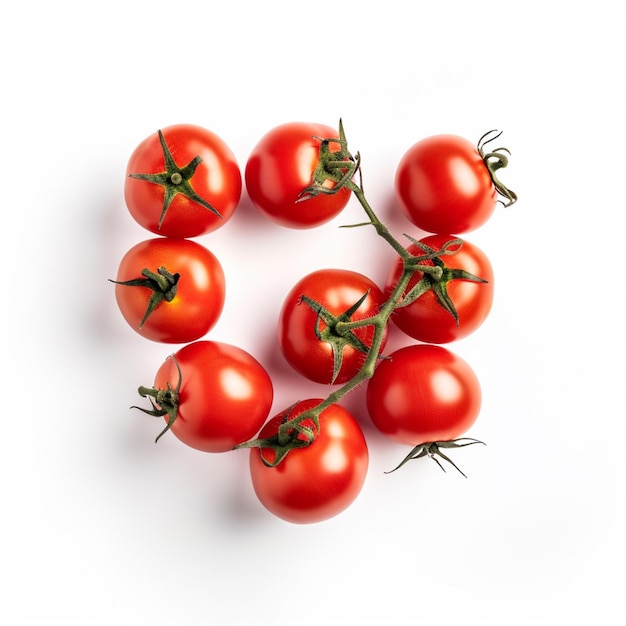 Un grupo de tomates están dispuestos en forma de corazón.