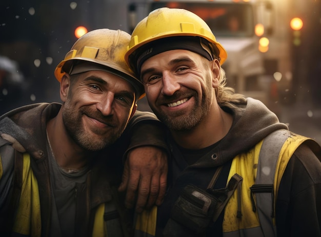 Un grupo de trabajadores de la carretera.