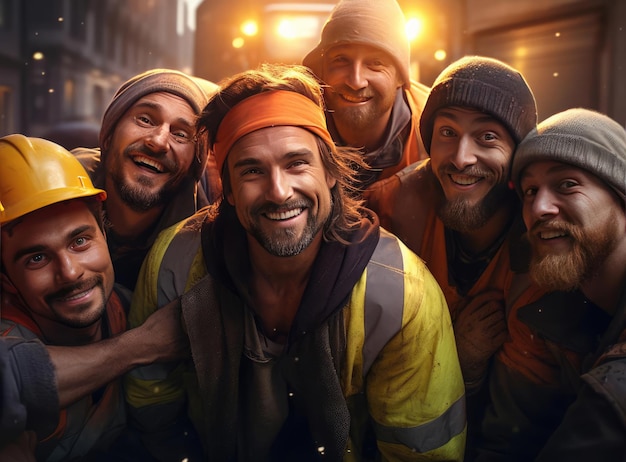 Un grupo de trabajadores de la carretera.