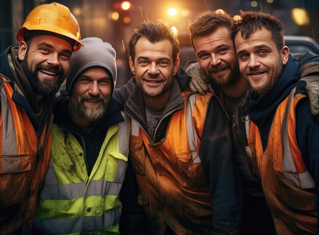 Un grupo de trabajadores de la carretera.