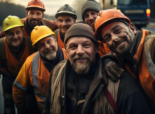 Un grupo de trabajadores de la carretera.