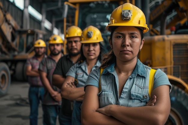 grupo de trabajadores de la construcción con antecedentes de maquinaria de excavación aigx04