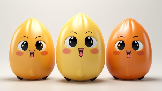 Foto grupo de tres huevos uno al lado del otro
