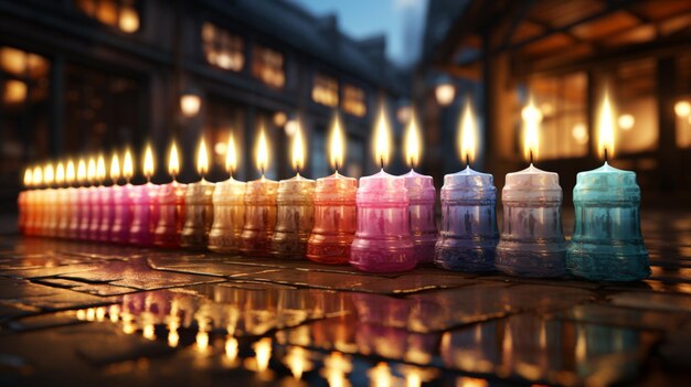 Un grupo de velas de colores que dicen 'el año