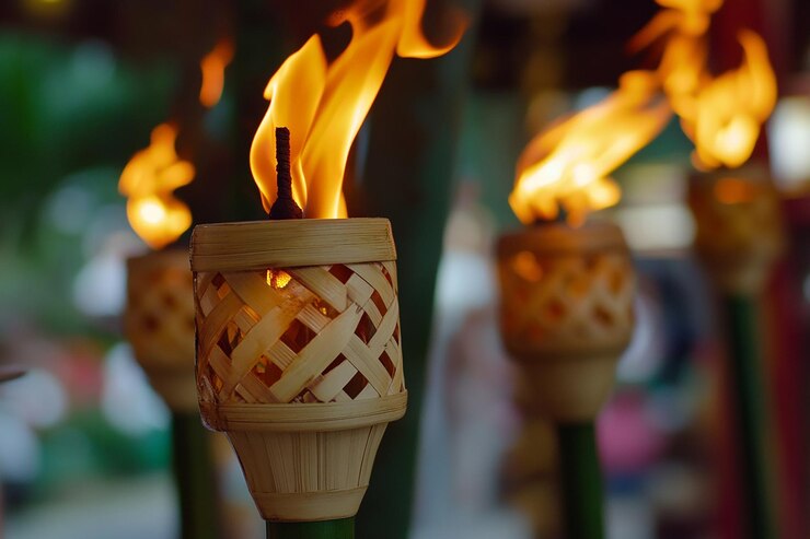 Foto un grupo de velas con el número 3 en ellas