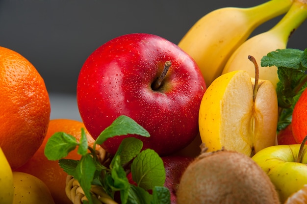 grupo de verduras y frutas frescas